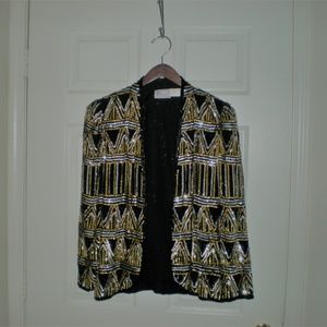 Vintage Full Sequin Open Blazer